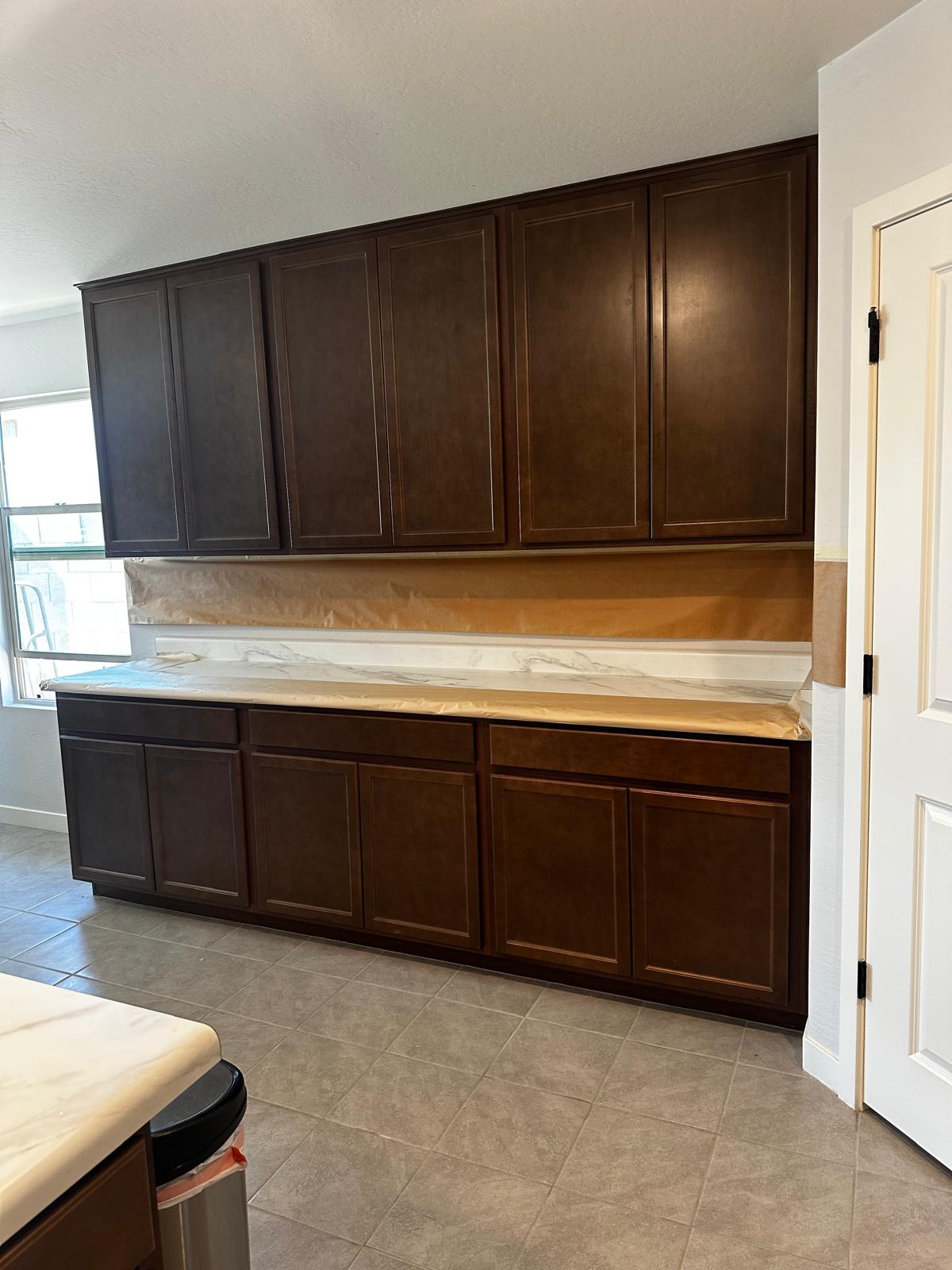 Cabinet refinishing detail