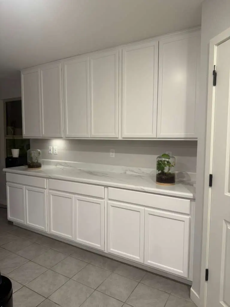 Cabinet refinishing detail